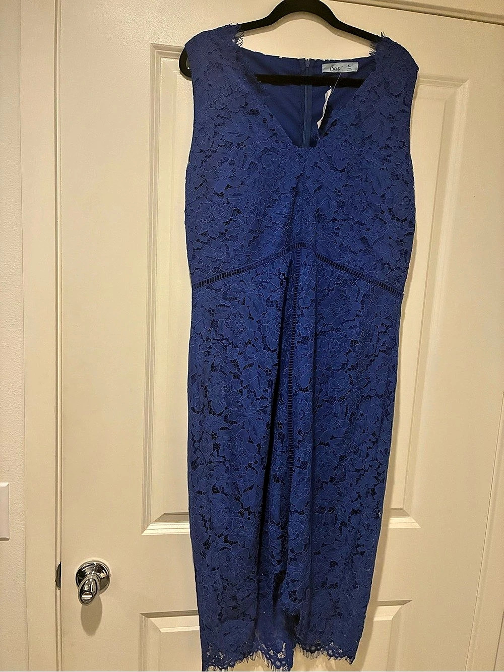 Cure Blue Floral Lace Midi Dress Size XL NWT